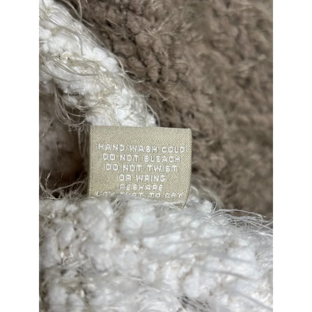 Joan Vass Fuzzy Eyelash Knit Ombre Cardigan Womens Small Open Front